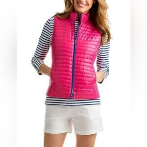Vineyard Vines Women's Puffer Vest Rhododendron Pink, Size M
